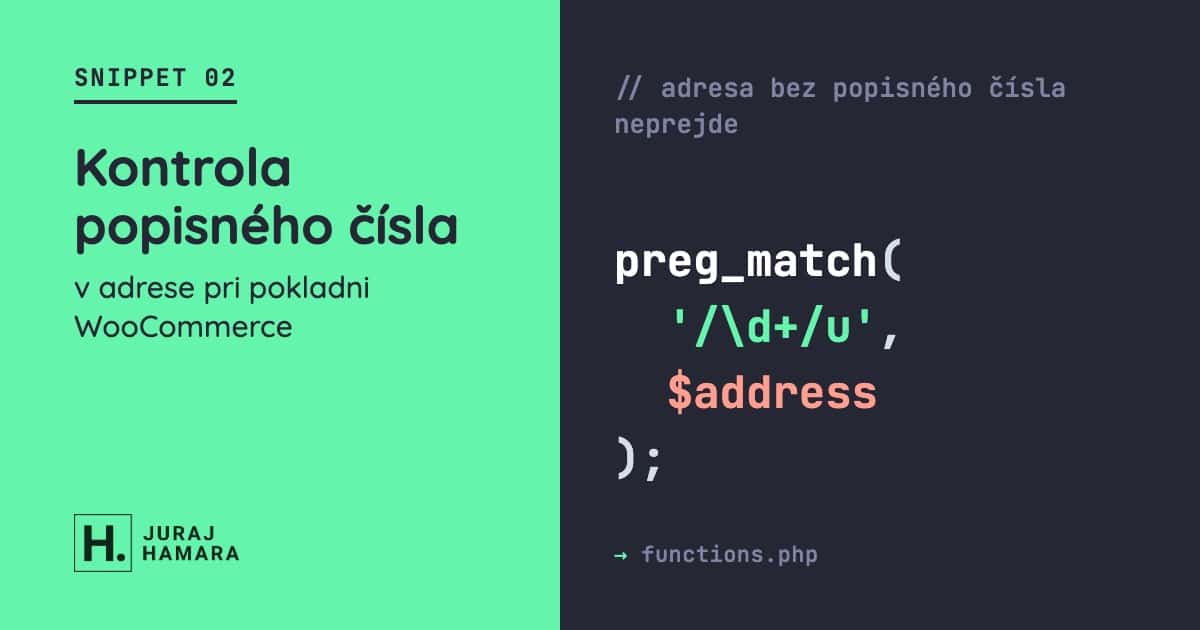 Obrázok článku: [Snippet] Kontrola popisného čísla v adrese pri pokladni WooCommerce
