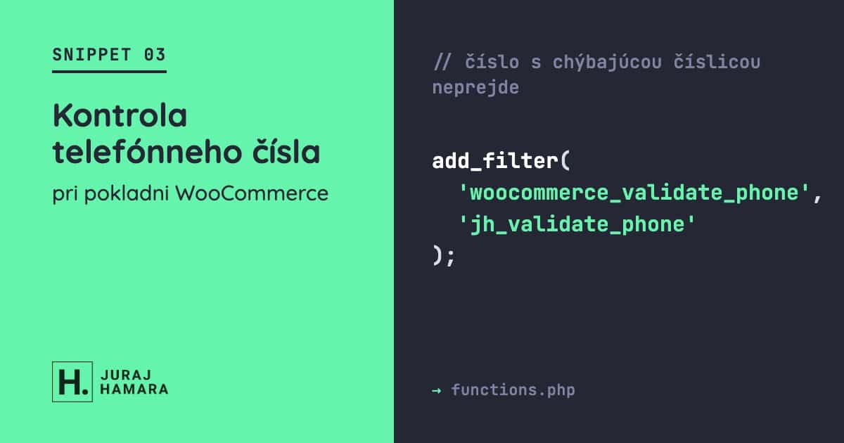 Obrázok článku: [Snippet] Kontrola telefónneho čísla pri pokladni WooCommerce